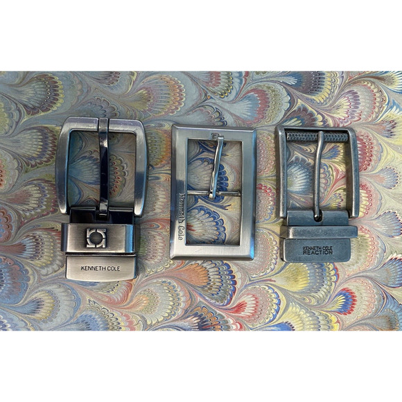 3 Vintage Kenneth Cole & Reaction BELT BUCKLES METAL - Picture 1 of 2